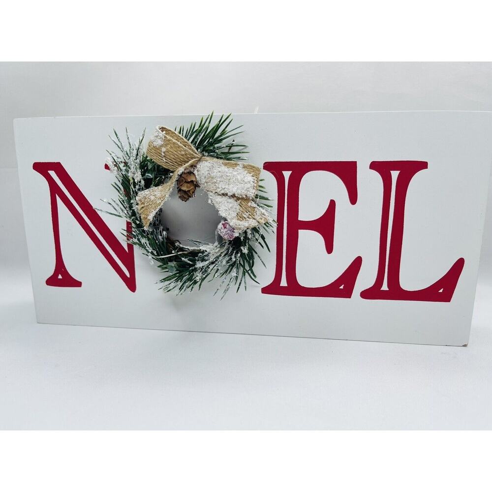 Sign Christmas Noel Wooden Light Up Xmas Wreath Home Room Decoration 12"x5.5"